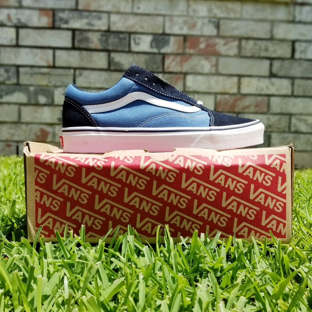 Size 8 (9.5w) - VANS Old Skool Navy White Black - New DS